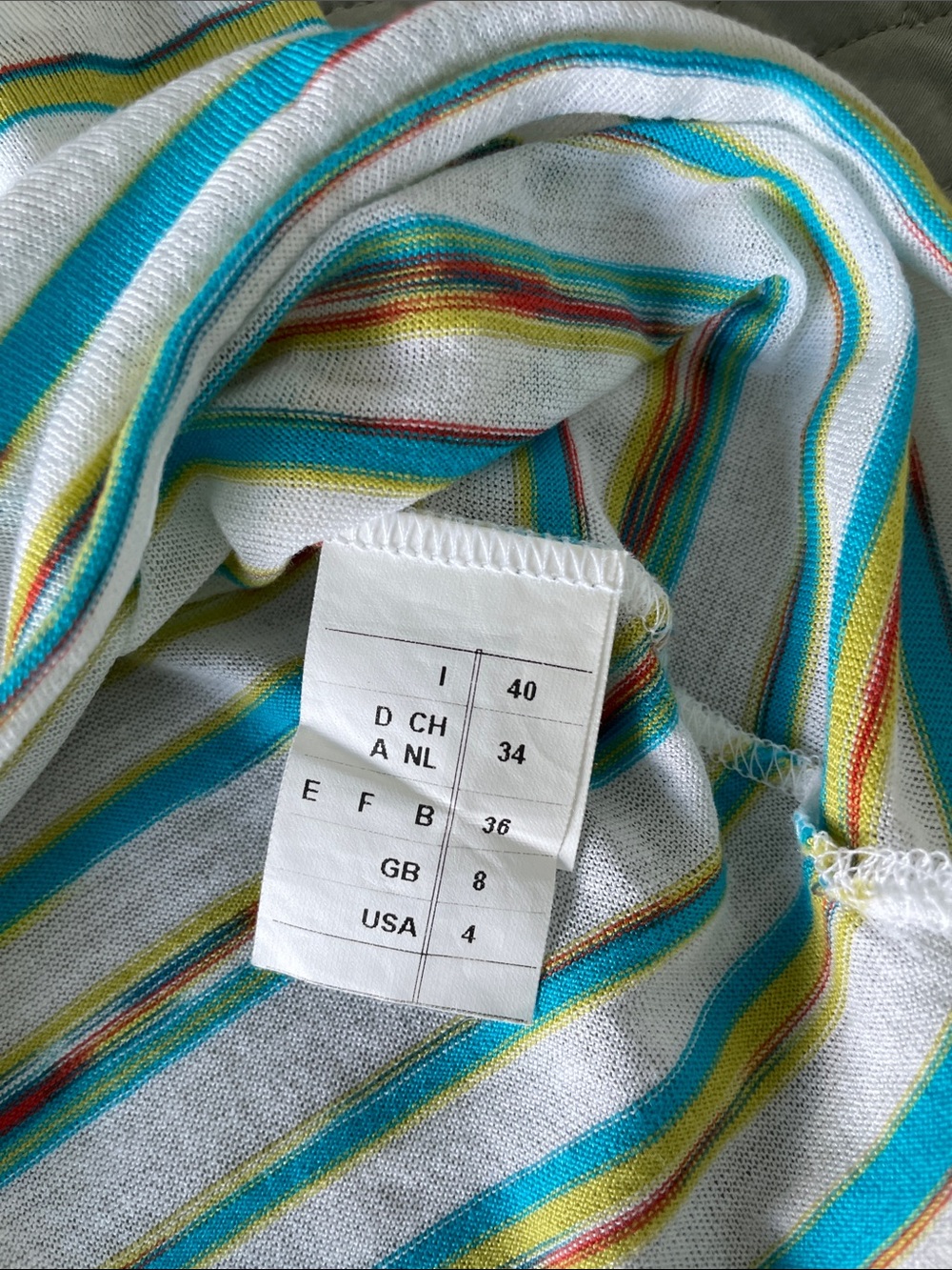 Missoni White Tank Top with Teal, Yellow & Orange Stripes - Picture 10 of 10